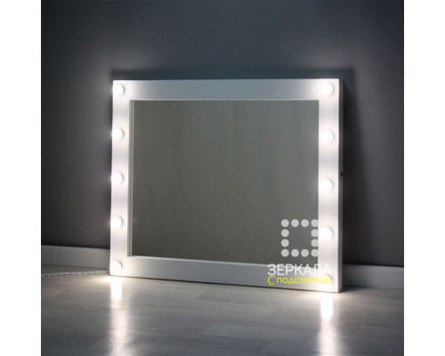 Гримерное зеркало с подсветкой из ламп по бокам 90х110 см премиум