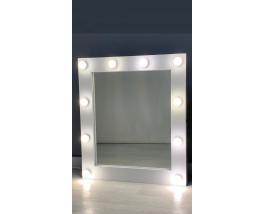 Гримерное зеркало на стену с подсветкой лампочками 80х90 см