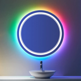 Зеркало с цветной RGB подсветкой для ванной комнаты Латина