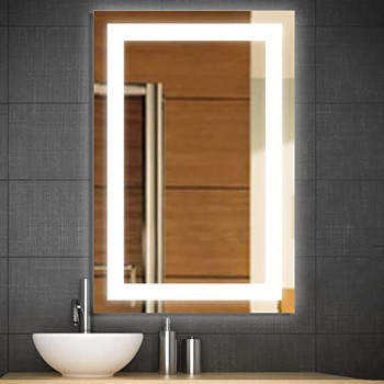 Зеркало в ванную комнату с подсветкой светодиодной лентой Аделина 40х60 см (400х600 мм)